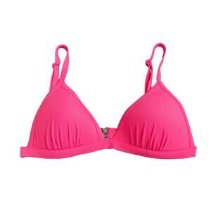 H&M Womens Size 10 Neon Hot Pink Triangle Bikini Bathing Swim Suit Top